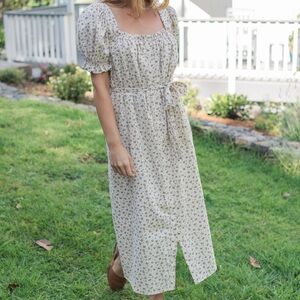 Emerson Dress - Floral Puff Sleeve Midi Dress